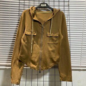 Mustard Utility Zip-Up Hoodie Jacket
